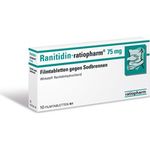 Ranitidin-ratiopharm 75mg Filmtabl.gegen Sodbrenn. 10 st