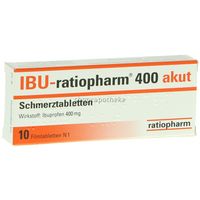Ibu-ratiopharm 400mg akut Schmerztabletten 10 ST - 0266011