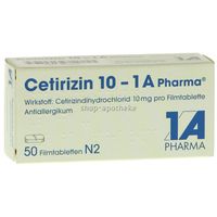 Cetirizin 10 - 1 A Pharma 50 ST - 3823630